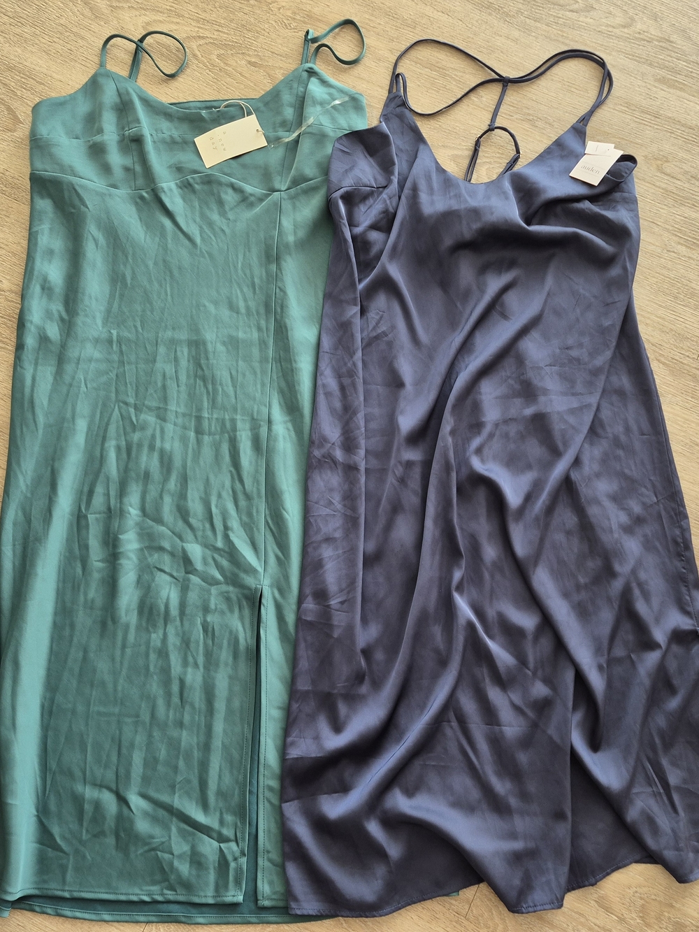 BUNDLE Auden Dark Navy Satin Sleepwear & A New Day Green Satin Sleepwear